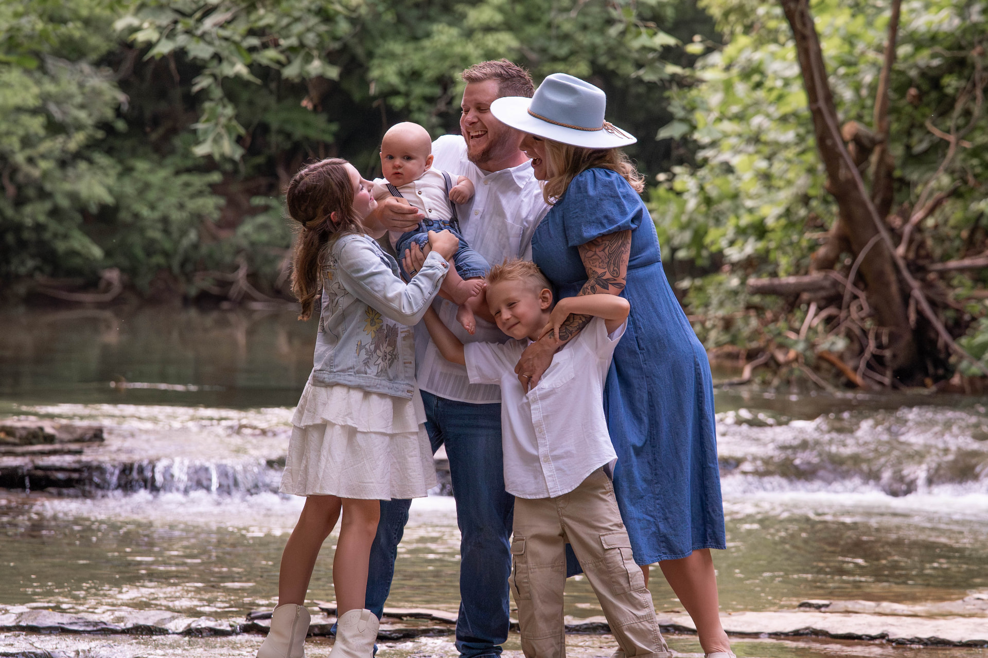 Dusty Jenkins and his family outdoors in Middle Tennessee